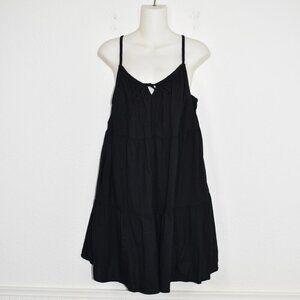 Old Navy Babydoll Dress Sz S Oversized Tiered Swiss Dot Pockets Cottagecore Boho